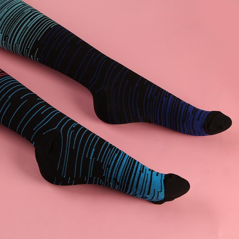NOIAFZY 6-Pack Unisex Sports Compression Socks - 75% Polyester 25% Elastane Long Tube Socks for Fitness, Running, Cycling - Image 3
